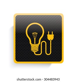 Light bulb icon design,yellow version,clean vector