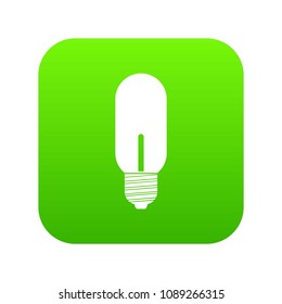 Light bulb icon digital green for any design isolated on white vector illustration