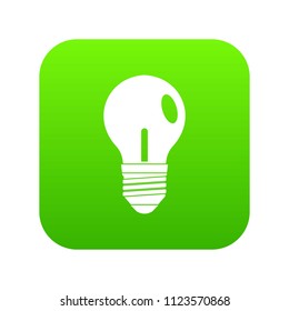 Light bulb icon digital green for any design isolated on white vector illustration