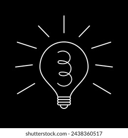 Light bulb icon doodle illustration. Concept of idea and solution, thinking process, energy symbol. Line art doodle vector clipart