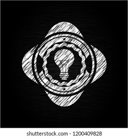 light bulb icon drawn with chalkboard texture