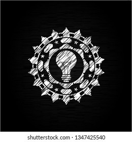 light bulb icon drawn with chalkboard texture