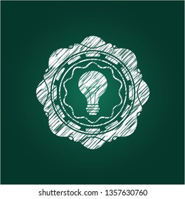 light bulb icon drawn with chalkboard texture