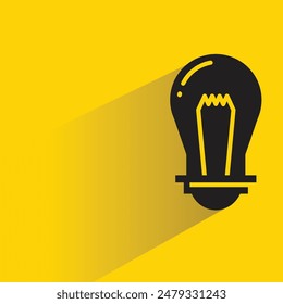 light bulb icon with drop shadow on yellow background