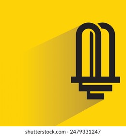 light bulb icon with drop shadow on yellow background