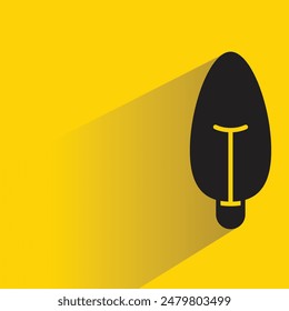 light bulb icon with drop shadow on yellow background