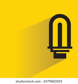 light bulb icon with drop shadow on yellow background