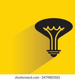 light bulb icon with drop shadow on yellow background