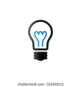 Light bulb icon in duo tone color. Idea inspiration light