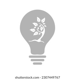 light bulb icon, eco light, vector illustration