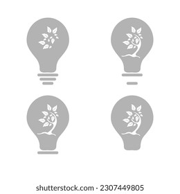 icono de la bombilla de luz, luz ecológica, ilustración vectorial