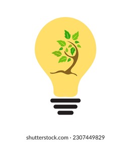 light bulb icon, eco light, vector illustration