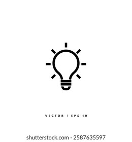 Light Bulb Icon. Editable Stroke