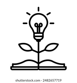 Light Bulb icon. Education icon. Light bulbs and book icons, symbolize education and intelligence