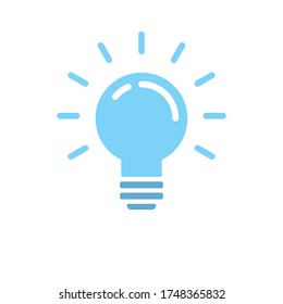 Light bulb icon. Electric lamp illustration, symbol of idea, innovation and solution.