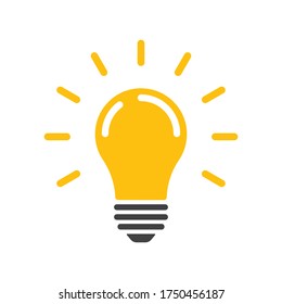 Light bulb icon. Electric lamp illustration, symbol of idea, innovation and solution.
