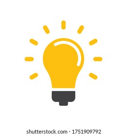 Light bulb icon. Electric lamp illustration, symbol of idea, innovation and solution.