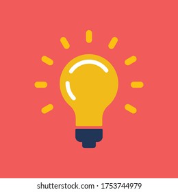 Light bulb icon. Electric lamp illustration, symbol of idea, innovation and solution.