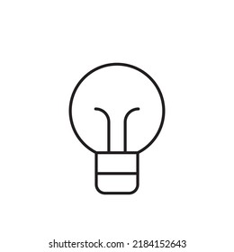 Light bulb icon. Electric lamp linear pictogram. Symbol of idea and creativity. Editable lines.