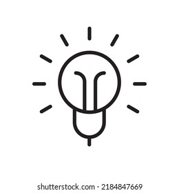 Symbol der Glühbirne. Lineares Piktogramm einer elektrischen Lampe. Symbol der Idee und Kreativität. Bearbeitbare Zeilen.