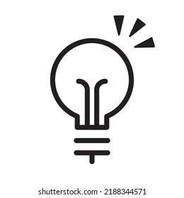 Light bulb icon. Electric lamp linear pictogram. Symbol of idea and creativity. Editable lines.