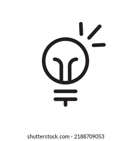 Light bulb icon. Electric lamp linear pictogram. Symbol of idea and creativity. Editable lines.