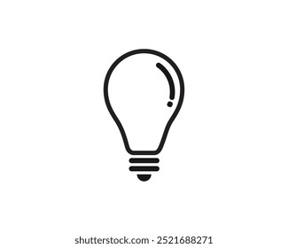 Light bulb icon. Electric lamp, light, innovation, solution, creative thinking, electricity, idea symbol.  Electric lamp on white background.