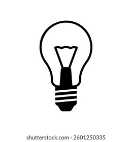 Light bulb icon for electric lighting and creative ideas
