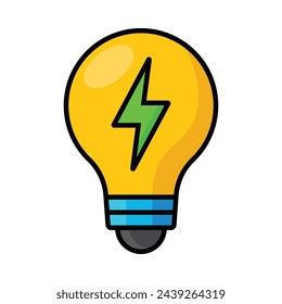 Light bulb icon with electrical energy sign, vector illustration