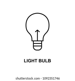 light bulb icon. Element of simple web icon with name for mobile concept and web apps. Thin line light bulb icon can be used for web and mobile on white background