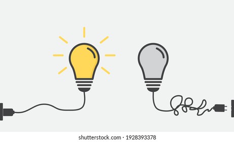 Light bulb icon. Energy and thinking symbol. Creative idea and inspiration concept. Vector illustration
