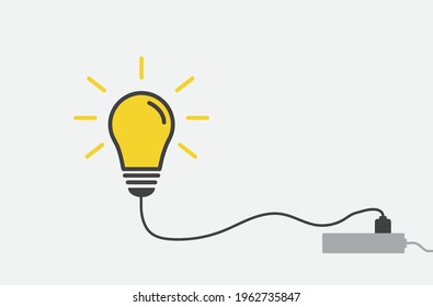 Light bulb icon. Energy and thinking symbol. Creative idea and inspiration concept. Vector illustration