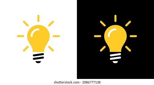 Light bulb icon. Energy and thinking symbol. Creative idea and inspiration concept. Isolated vector illustration on white background.