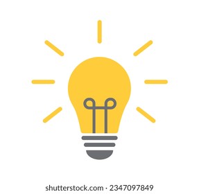 Light bulb icon. Energy and thinking symbol. Creative idea and inspiration concept. Vector illustration