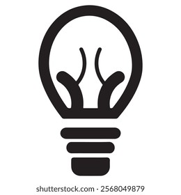 Light bulb icon. Energy and thinking symbol. Creative idea and inspiration concept. Isolated vector illustration on white background.
