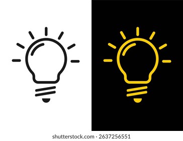 Light bulb icon. Energy and thinking symbol. stock illustration