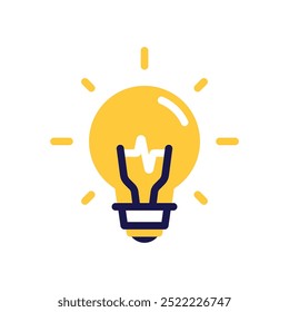 Light Bulb Icon Featuring Connected Electricity to Inspire Creative Ideas and Innovative Solutions