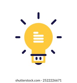 Light Bulb Icon Featuring Note for Ideas to Inspire Creative Thinking and Effective Solutions
