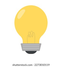 Light bulb icon with filament. Idea and tip. Vector.