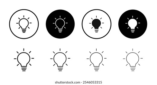 Light bulb icon Flat art illustration in outline