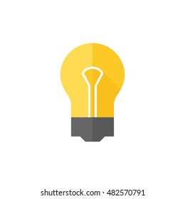 Light bulb icon in flat color style. Idea inspiration electricity light