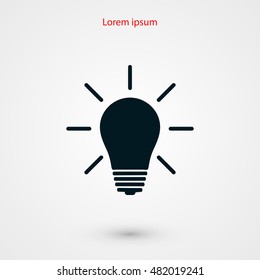 Light bulb icon, flat design best vector icon