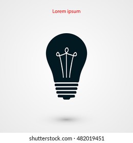 Light bulb icon, flat design best vector icon