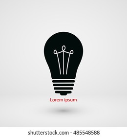 Light bulb icon, flat design best vector icon