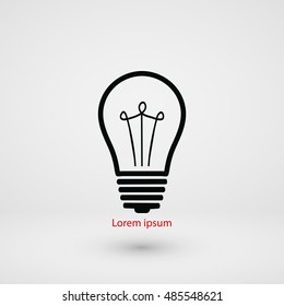 Light bulb icon, flat design best vector icon