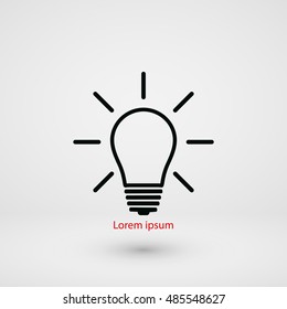 Light bulb icon, flat design best vector icon