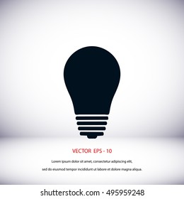 Light bulb icon, flat design best vector icon