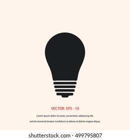 Light bulb icon, flat design best vector icon