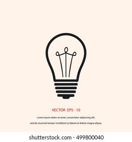 Light bulb icon, flat design best vector icon