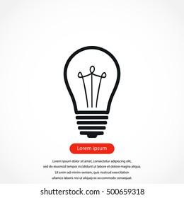 Light bulb icon, flat design best vector icon